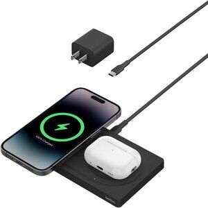 Belkin BoostCharge Pro 2-in-1 Black Wireless Charging Pad with MagSafe 15W New!